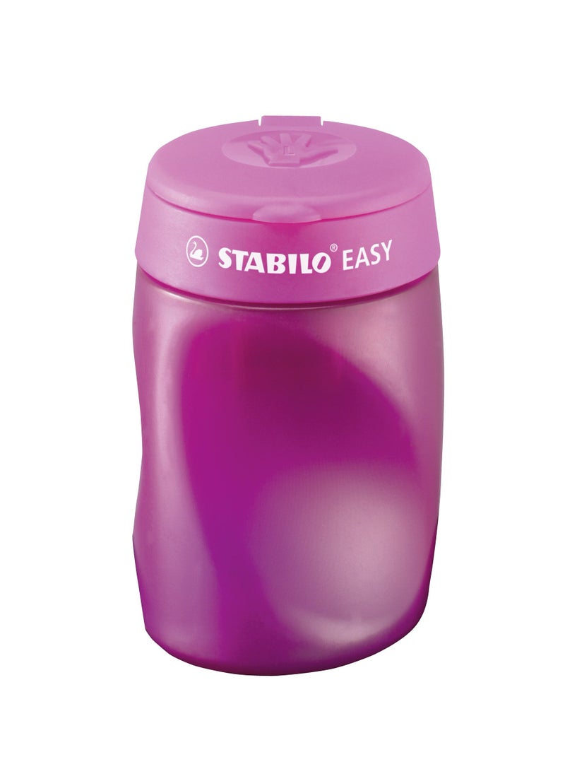 STABILO Ergonomic Container Sharpener - STABILO EASYsharpener - 3 in 1 - Left-Handed - Pink - Image 1